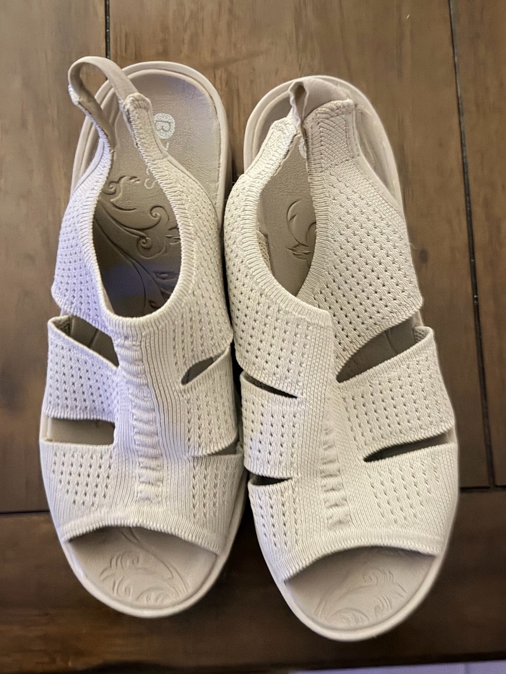 Women’s Bzees Neutral Beige stretch Knit Sandal